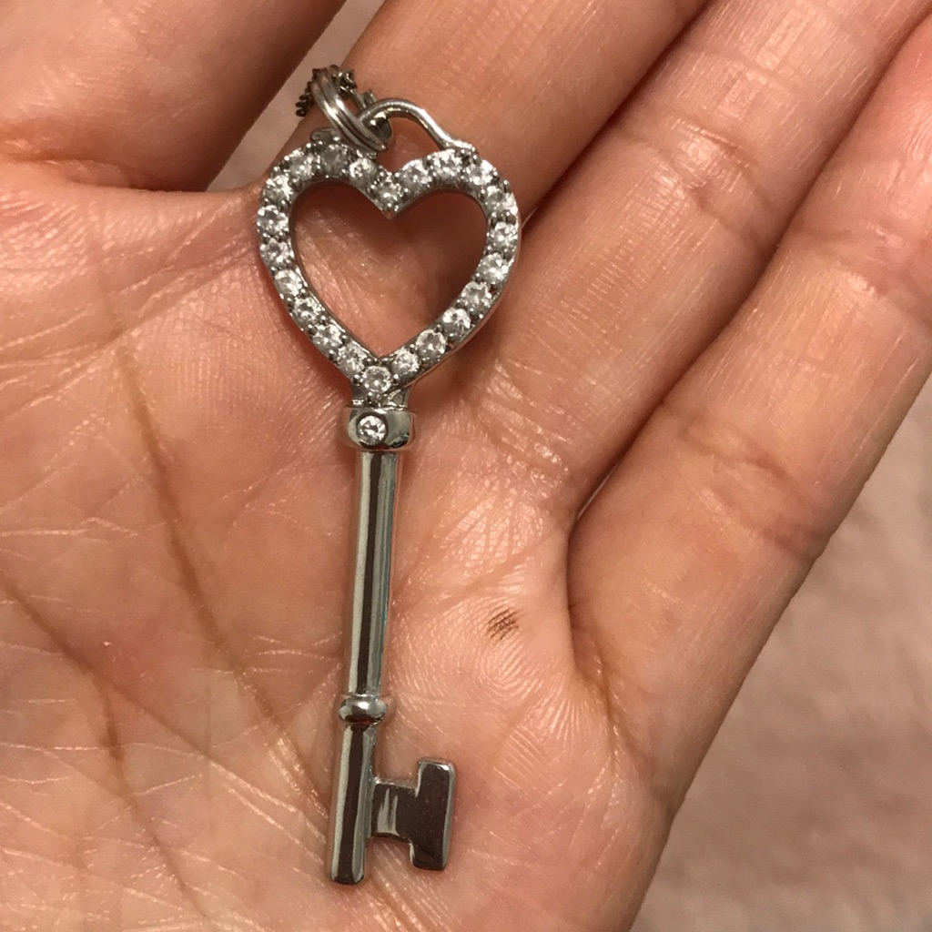 Heart Lock Key NecklaceSilver